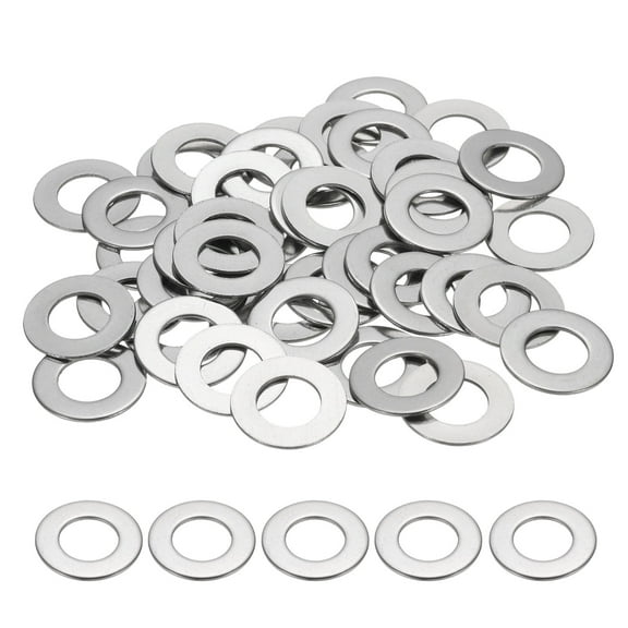 M10 Flat Washer for Screw, 60Pcs 304 Stainless Steel Washers 10MM ID x 20MM OD x 1MM Thick(Silver Tone)