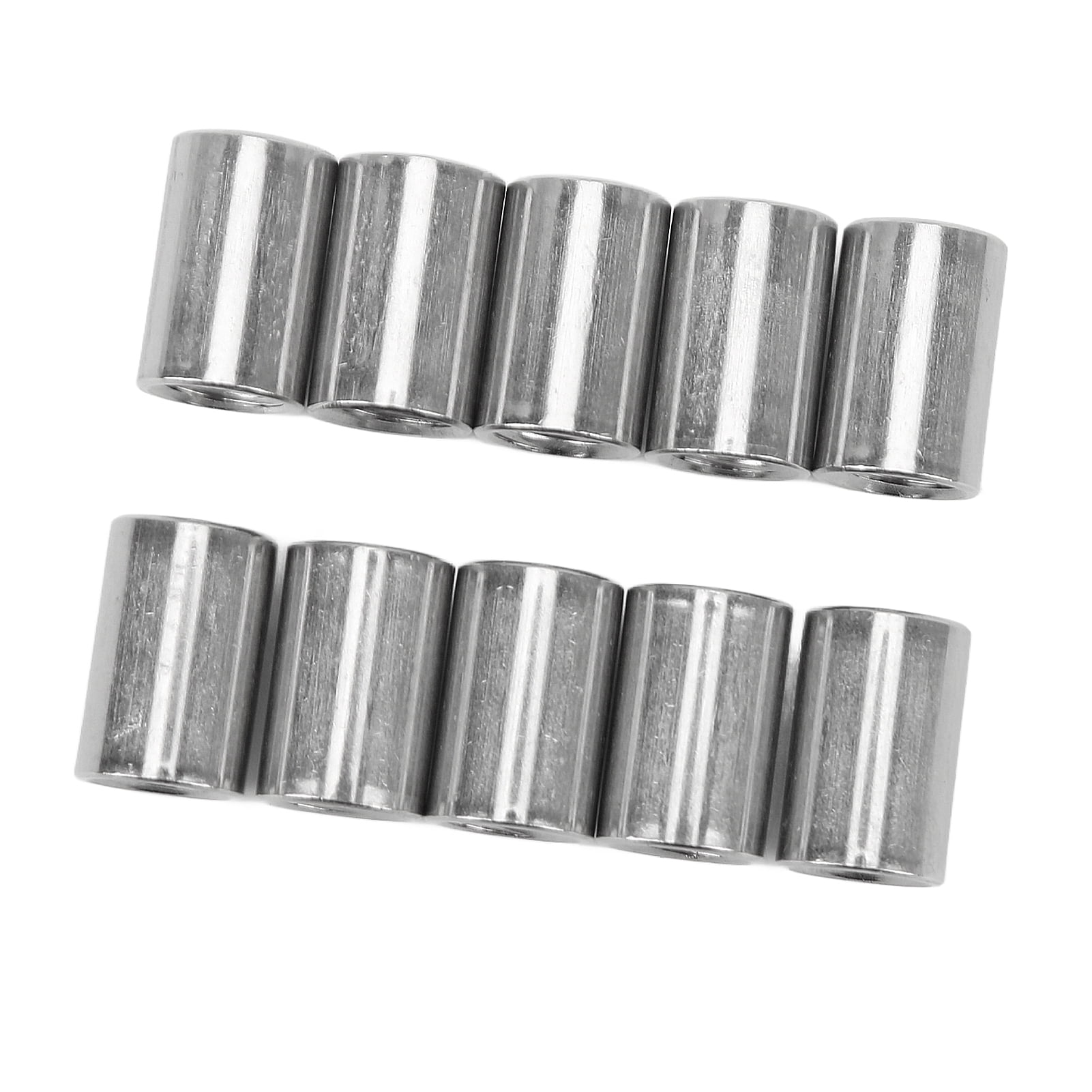 M10 Round Coupling Nut Threaded Sleeve Rod 10 Pcs Round Connector Nut