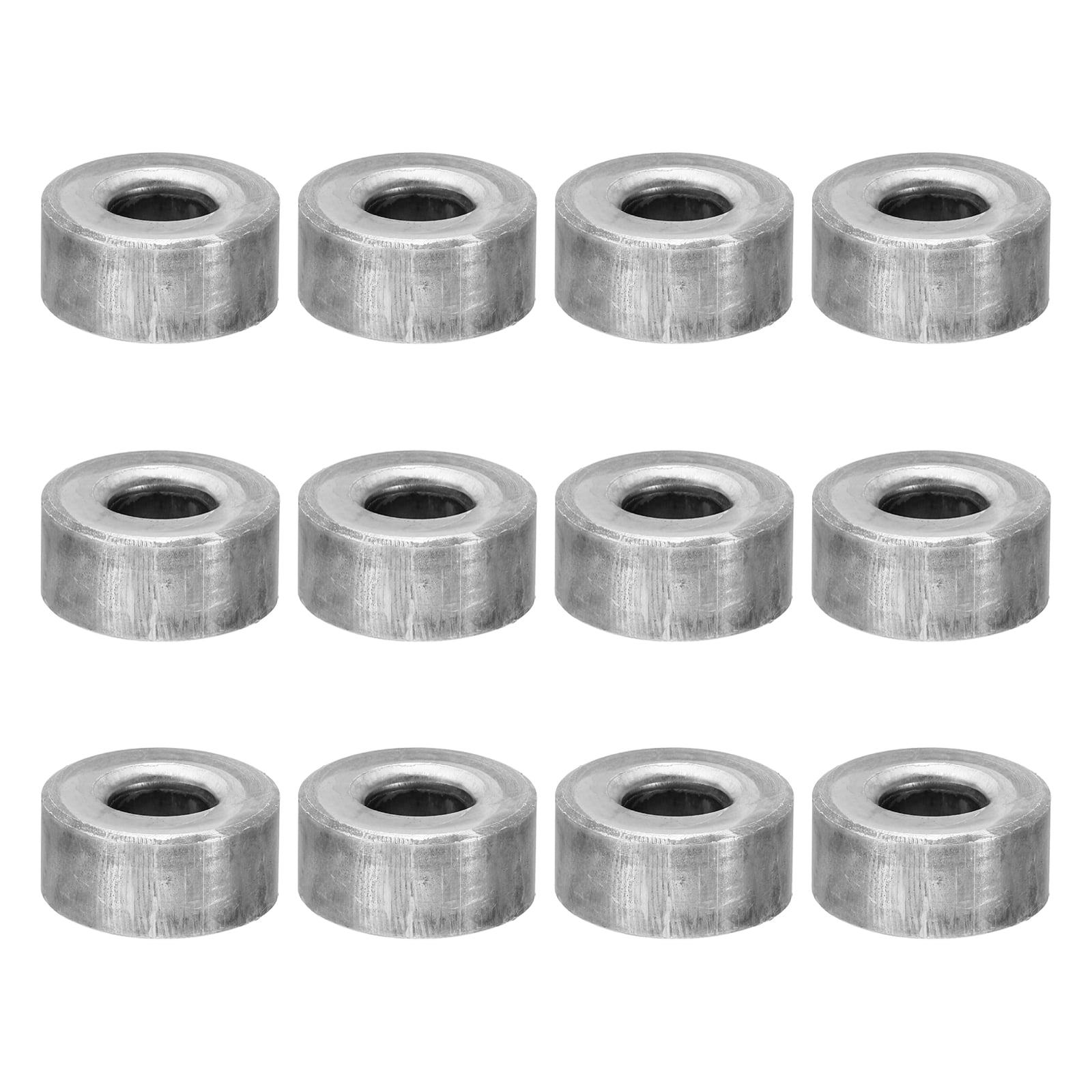 M10 Steel Spacers, 12 Pcs Metal Spacers Steel 10.3mm ID x 25mm OD x 12mm L Carbon Steel Spacer Screw Standoff Round for 2/5in or M10 Screw Bolts
