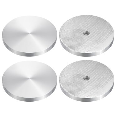 4pcs Uxcell M6 Thread 30mm Round Aluminum Disc Hardware For Glass Table Top Mounting