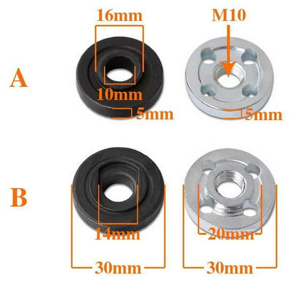 M10 Thread Angle Grinder Plates Metal Pressure Plate Inner Outer Flange Nut Set Tools For 100 Type Angle Grinder Power Tools Smile Home