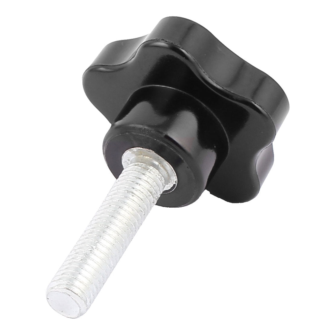 M10 Threaded Plastic Star Head Clamping Screw On Knob Grip Black