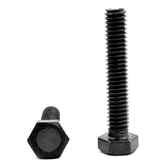 M10 x 1.50 x 10 MM (FT) Coarse Thread DIN 933 Class 8.8 Hex Cap Screw (Bolt) Medium Carbon Steel Black Oxide Pk 500