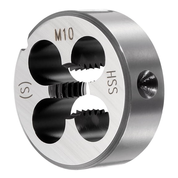 M10 x 1.5mm Round Threading Die, Right Hand High-Speed Steel Machine Thread Threading Die, Non-Adjustable Thread Repair Tool for Stainless Steel, Alloy Metal - 1 Pack