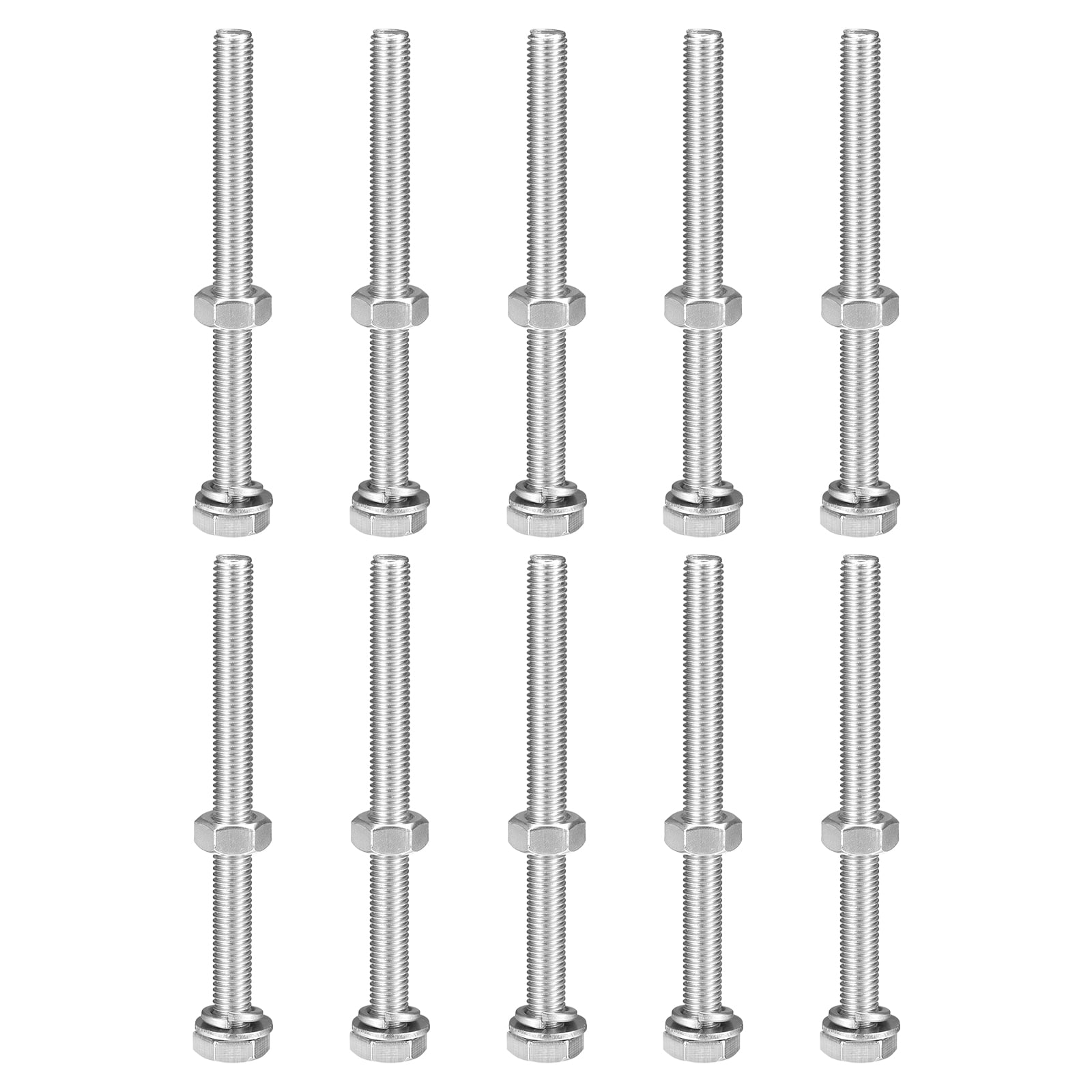 Uxcell M10 x 60mm Hex Head Screws Bolts, Nuts, Flat & Lock Washers Kits Uxcell M10 x 60mm Hex Head Screws Bolts, Nuts, Flat & Lock Washers Kits