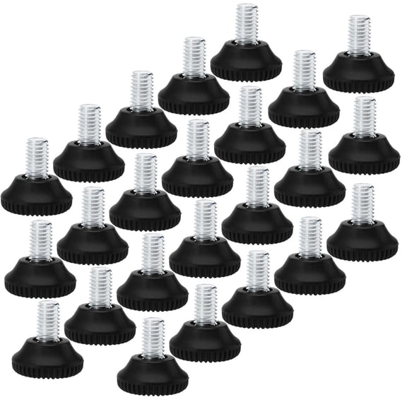 M10 x 15 x 30mm Leveling Feet Adjustable Support Cover for Machine Leg 24pcs