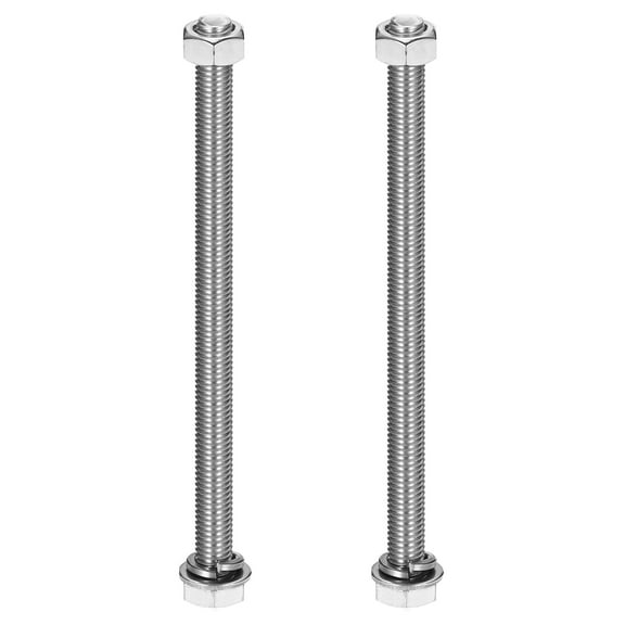 M10 x 180mm 304 Stainless Steel Hex Head Screws Bolts, Nuts, Flat & Lock Washers Assortment Kit, 2 Sets