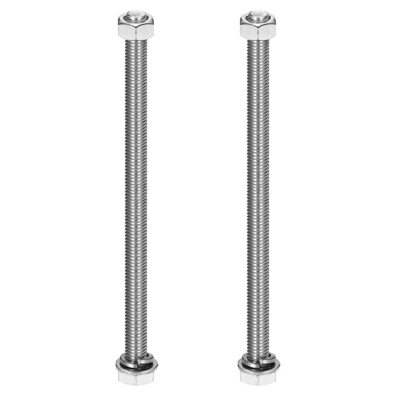 M10 x 190mm 304 Stainless Steel Hex Head Screws Bolts, Nuts, Flat & Lock Washers Assortment Kit, 2 Sets