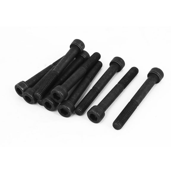 M10 x 80mm 12.9 Alloy Steel Hex Socket Head Cap Screw Bolt Black 10Pcs