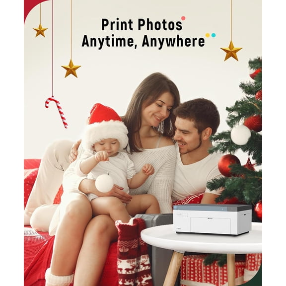 M100 4x6 Photo Printer Bundle with 220 Sheets & 6 Ink Cartridges, Wi-Fi Dye-Sublimation Portable Picture Printer for iPhone Android Smartphone