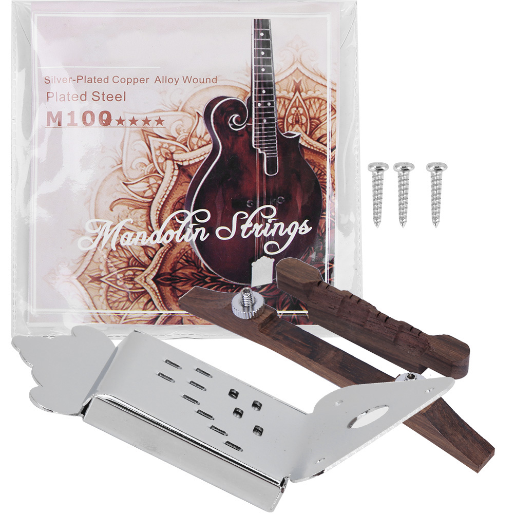M100 Coated Wire Mandolin String+ Rose Wood Mandolin Bridge +Chrome ...
