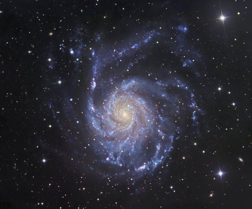 M101 The Pinwheel Galaxy in Ursa Major Canvas Art - Robert GendlerStocktrek Images (16 x 13)