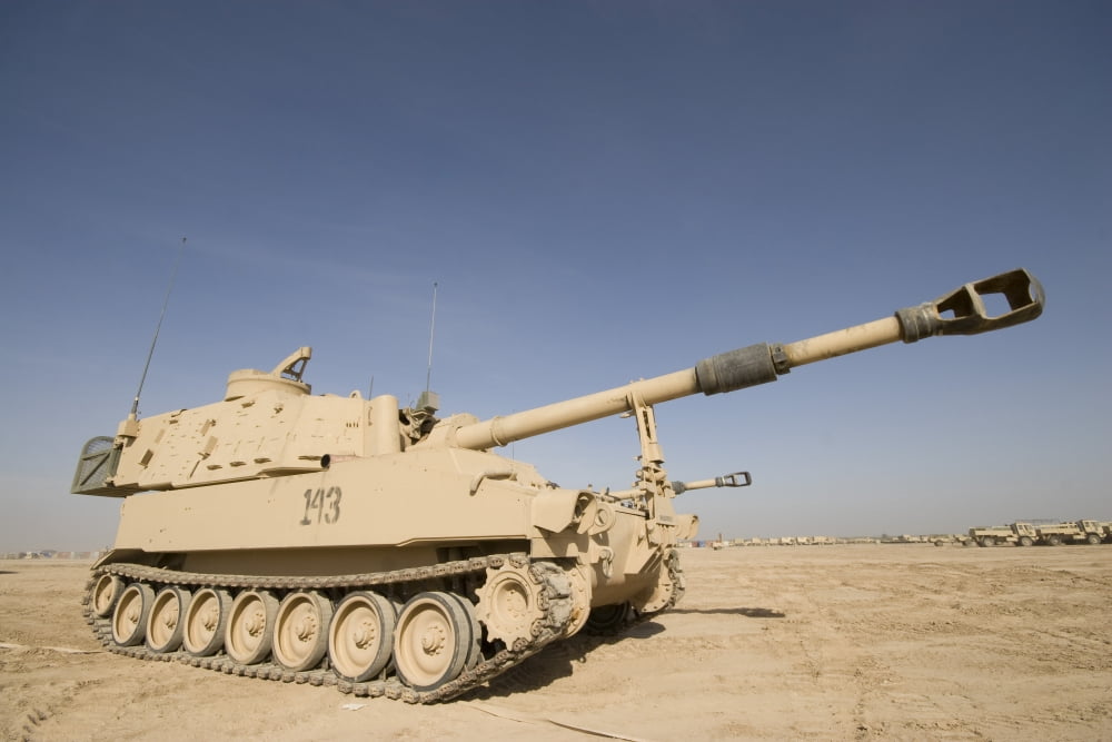M109 Paladin a self-propelled 155mm howitzer Canvas Art - Terry MooreStocktrek Images (35 x 23)