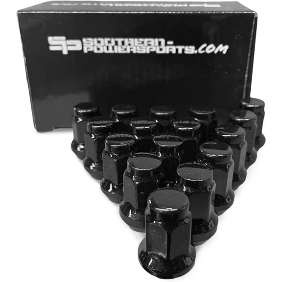 M10x1.25 Black Tapered Lug Nuts 16 Pack Honda Yamaha Kawasaki Suzuki Polaris