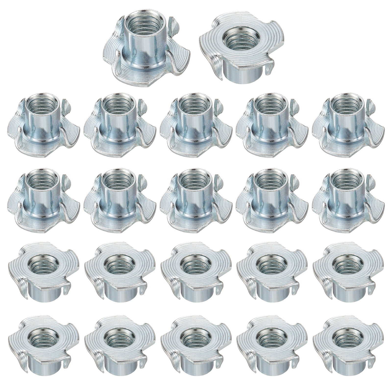M10x13mm T-Nuts 4 Pronged 0.96" x 0.51" Tee Nut Carbon Steel Fully Thread 100packs