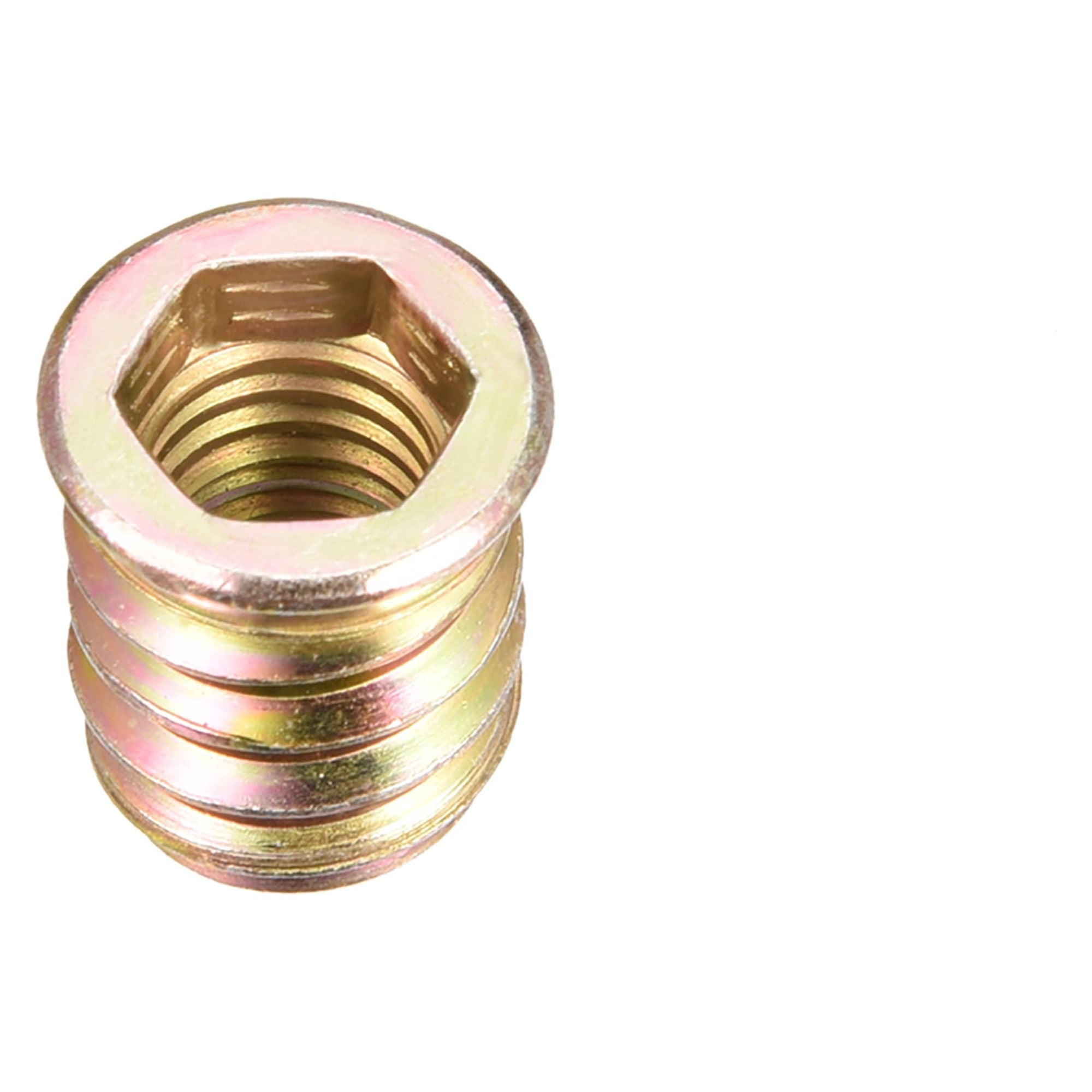M10x20mm Threaded Insert Nuts Carbon Steel Zinc Plated 50 Pack