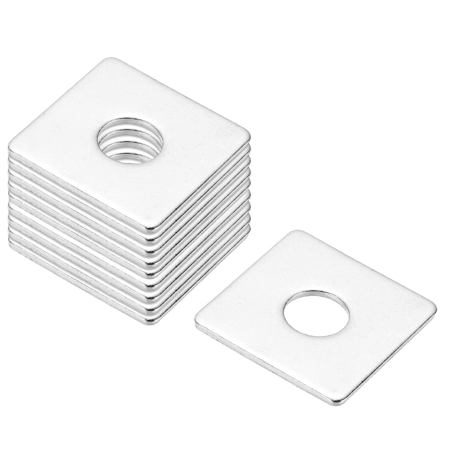 M10x30x2mm Square Washers, 36pcs Square Plate Washers Square Strut Washer Bearing Plate 304 Stainless Steel Flat Pad Spacer Hardware Fastener Nut Bolt Gasket