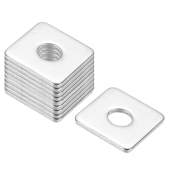 M10x30x3mm Square Washers, 24pcs Square Plate Washers Square Strut Washer Bearing Plate 304 Stainless Steel Flat Pad Spacer Hardware Fastener Nut Bolt Gasket