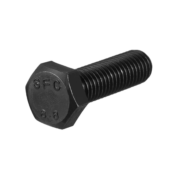 M10x35mm Hex Bolts Grade 8.8 Carbon Steel Black 15 Pack