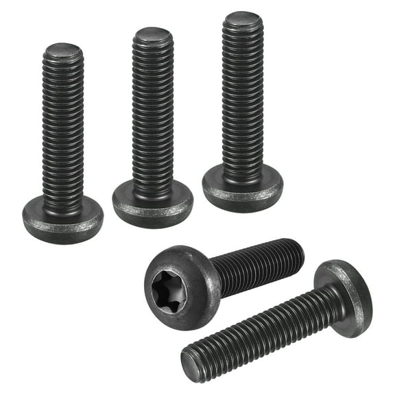 M10x40mm Pan Head Torx Security Screw - 10Pack - Good for Machinery - Carbon Steel Button Head Torx Bolt Star Drive Security Fasteners - Black