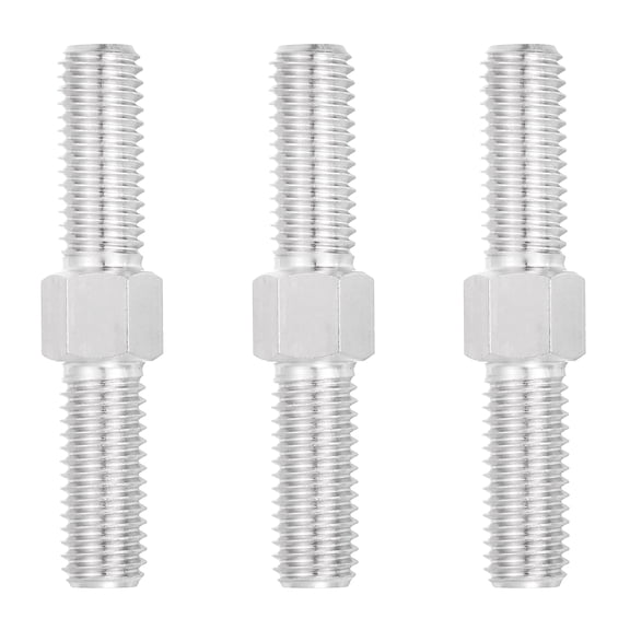 M10x60mm Double End Threaded Stud Screw, 3pcs 304 Stainless Steel Hex Bolt