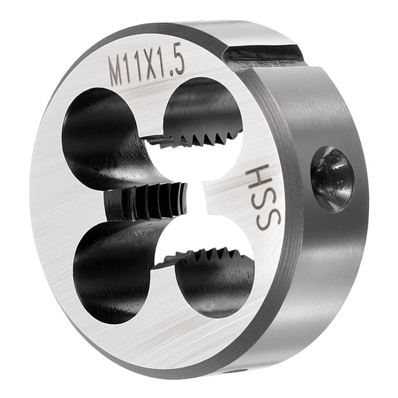 M11 x 1.5mm Round Threading Die, Right Hand High-Speed Steel Machine Thread Threading Die, Non-Adjustable Thread Repair Tool for Stainless Steel, Alloy Metal - 1 Pack