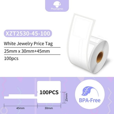 M110/M200/M220 Square Thermal Paper Multi-Purpose Self-Adhesive Label for Barcode Label, DIY Logo Design, Jar Label 1PK Jewelry 25x30mm