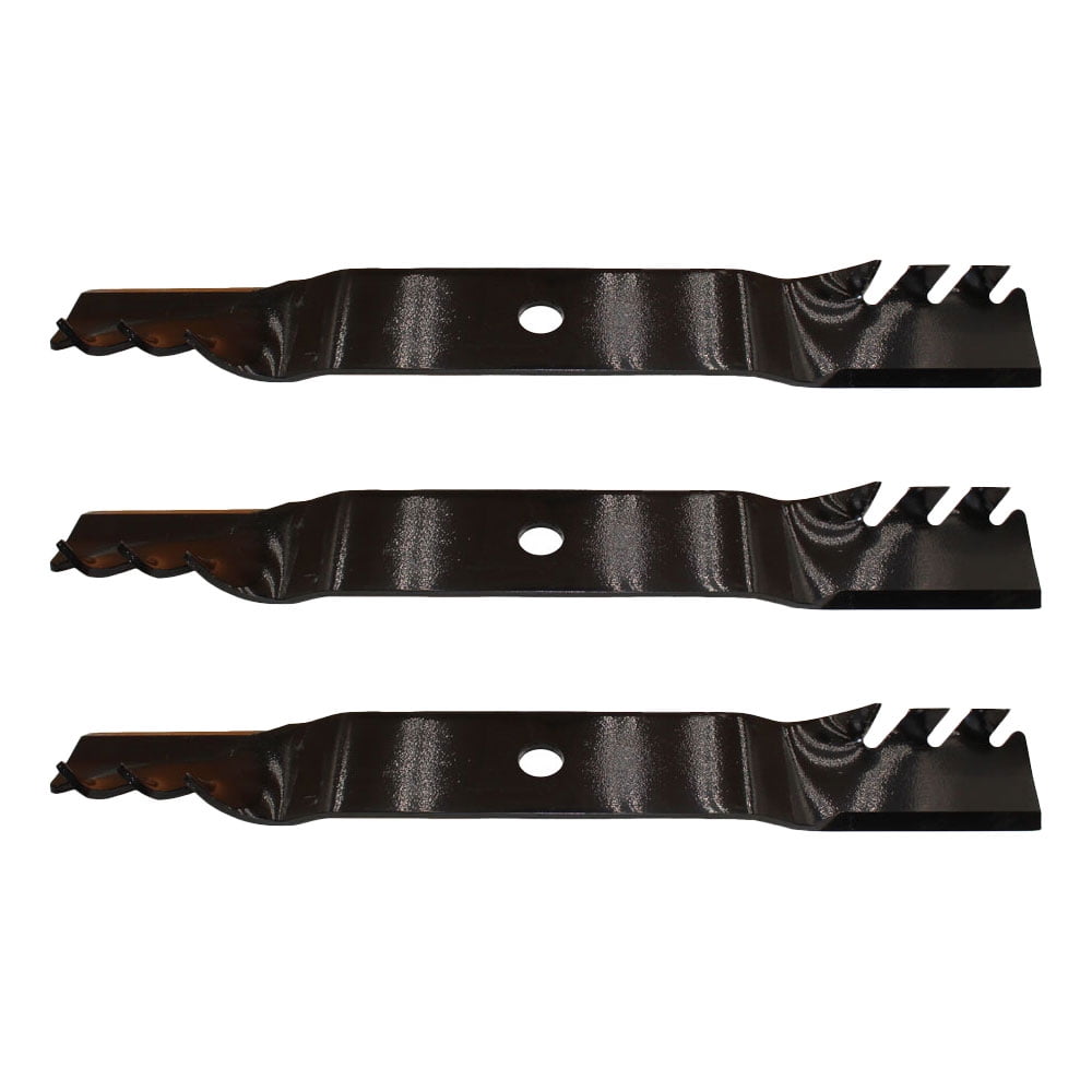 M113518 M115496 (3) Toothed Mulcher Mower Blades Fits John Deere 54" Deck