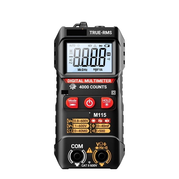 M115 Digital Multimeter 4000 Counts, Hz Frequency & Capacitance Tester for DIY