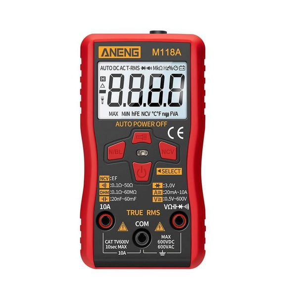 "M118a Digitale Mini Multimeter Tester Auto Mimultimeter True Rms Tranistor Meter Met Ncv Data Hold 6000 Telt "