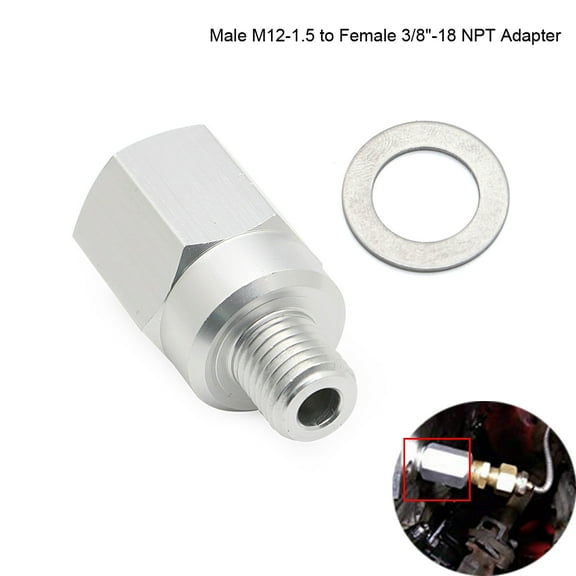 M12-1.5 Male to Female 3/8" Engine Replacement Gauge Adapter, NPT Coolant Temperature Sensor for LS Engine LS1 LSX