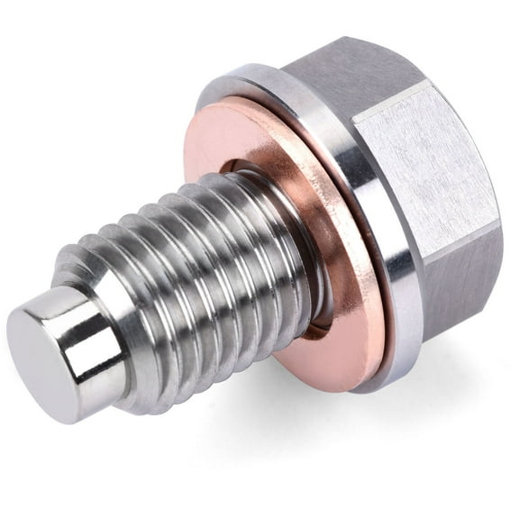 M12*1.5 Stainless Steel Engine Magnetic Oil Drain Plug with Neodymium Magnet Magnetic Oil Pan Plug with  Copper Gasket Fit For most BMW, Mercedes,Yamaha, Kawasaki, Ducati, Harley, etc.