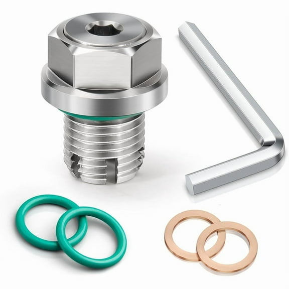 -1.5 X 15mm Oversize Piggyback Oil Drain Plug, Stainless Steel Self Tapping Oil Pan Thread Repair Kit
