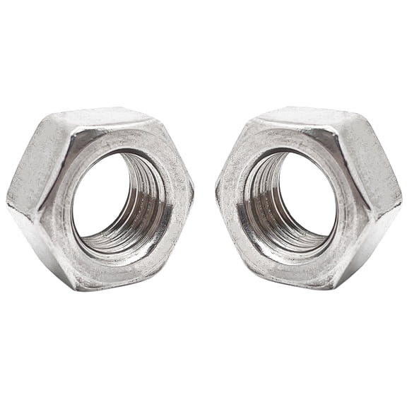 M12-1.75mm Pitch 304 Stainless Steel Left Hand Thread Hex Nuts - 5pcs