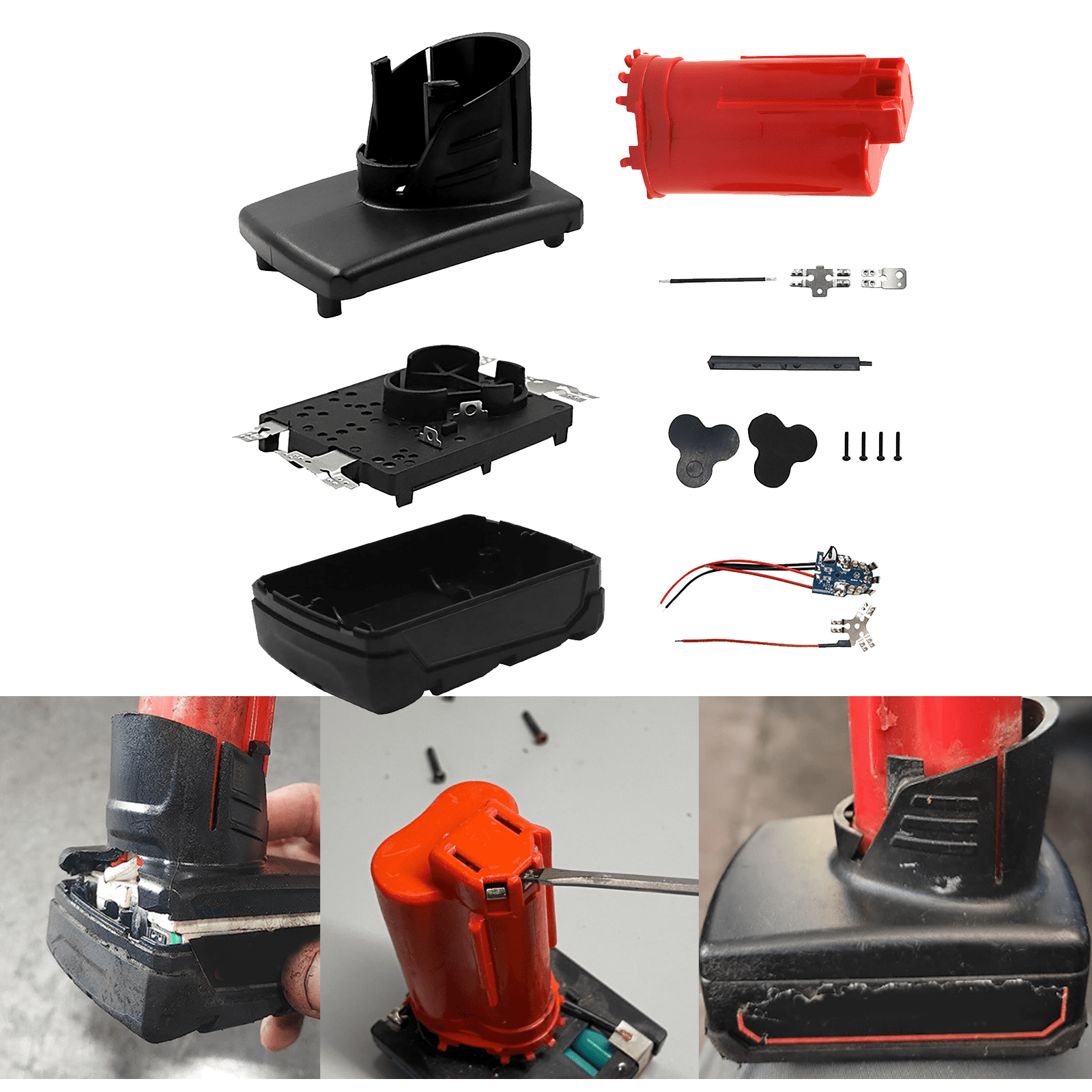 M12 Battery Cover M12 Battery Case Replacement Battery Plastic Case Replacement Repair Kit Replacement for Milwaukee 48 11 2411 Li ion Battery