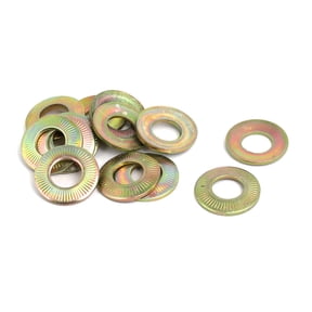 M12 Inner Dia Carbon Steel Serrated Conical Washer Bronze Tone 15pcs