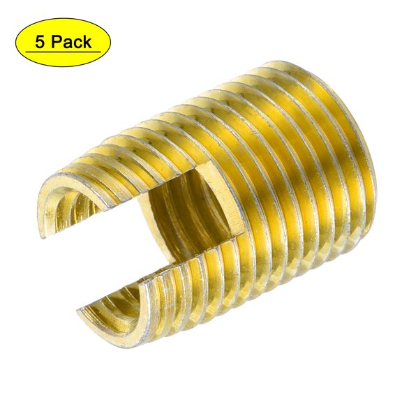 M12 M16x22mm Threaded Inserts 45# Carbon Steel Zinc Plating Gold 5 Pack
