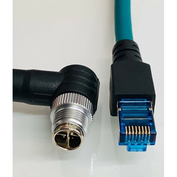 M12 X Code 315Degree - Rj45 Cat6A Industrial cable 10 meters 33 feet Ethernet