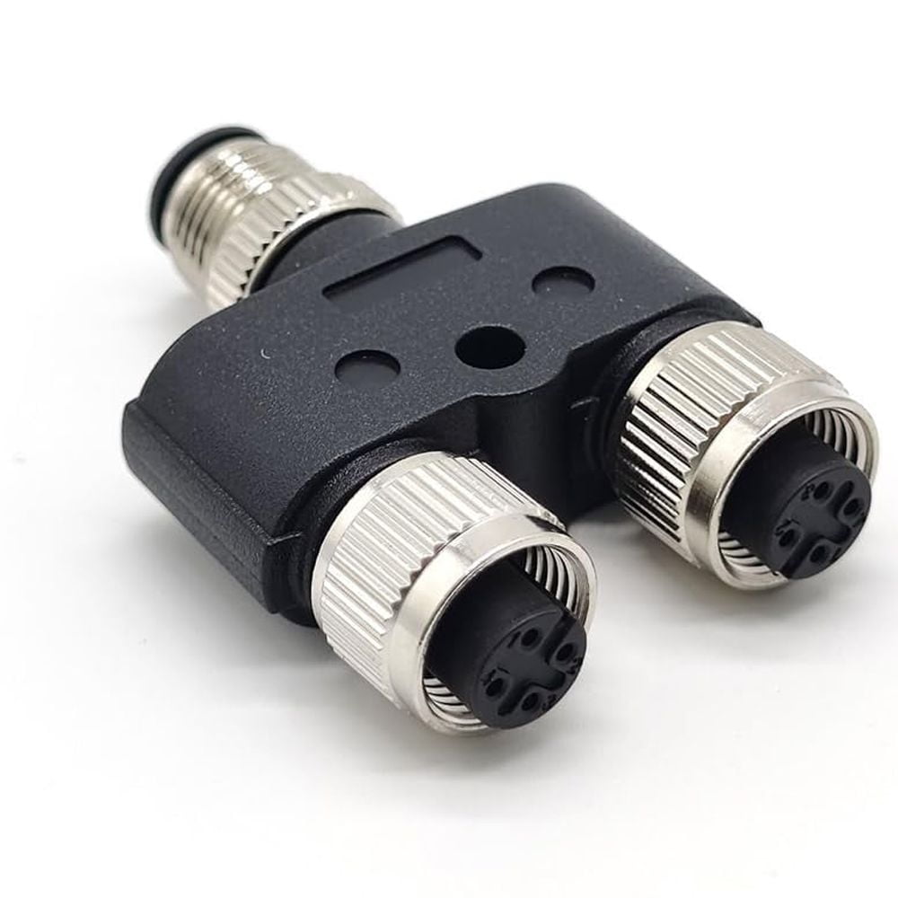 Y Splitter For 20 Pin Usb 3 Mobo Connector M12 Y Splitter Field Wired Connector - 4 Pin Male to Female A Coding. 3