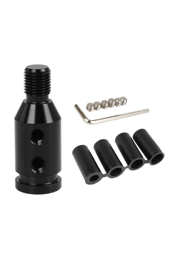 M12 x 1.25 Auto Universal Black Gear Shift Knob Adapter for Non Threaded Shifter