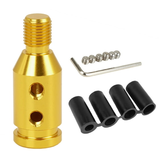 M12 x 1.25 Car Vehicle Gold Tone Gear Shift Knob Adapter for Non Threaded Shifter