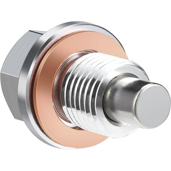 M12 x 1.5 Magnetic Oil Drain Plug with Copper Gasket Crush Washer Anti Leakage Seal Automotive Replacement Engine Oil Drain Plugs Replacement for BMW, Benz