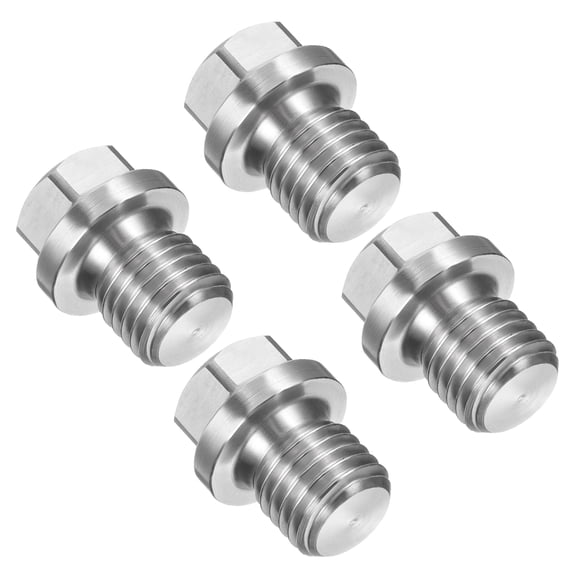 M12 x 1.5 Male Pipe Plug 4Pcs Oil Drain Plug 304 Stainless Steel Hex Flange Socket