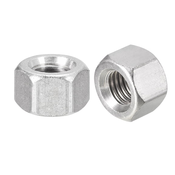 M12 x 1.75-Pitch 12mm Length Coupling Nuts, 5 Pack 304 Stainless Steel Metric Hex Rod Coupling Nuts
