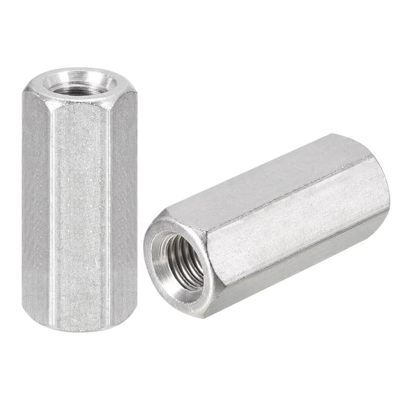 M12 x 1.75-Pitch 45mm Length Coupling Nuts, 1pcs 304 Stainless Steel Nuts