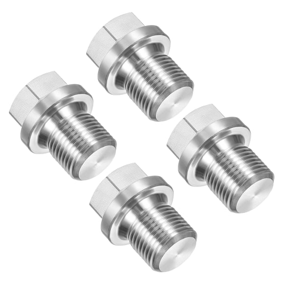 M12 x 1 Male Pipe Plug 4Pcs Oil Drain Plug 304 Stainless Steel Hex Flange Socket