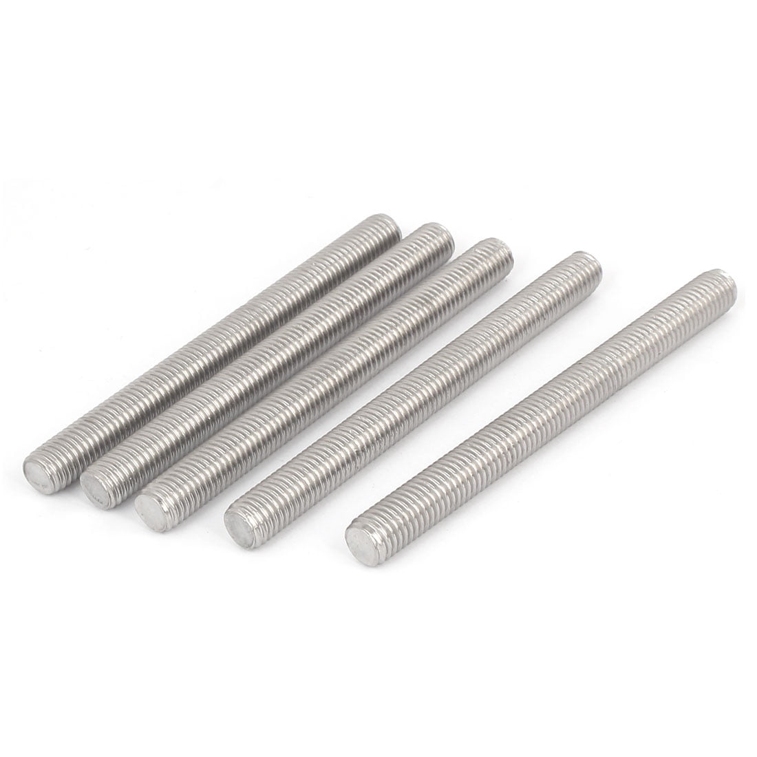 M12 x 130mm 304 Stainless Steel Right Hand Thread Fully Threaded Rod Stud 5Pcs