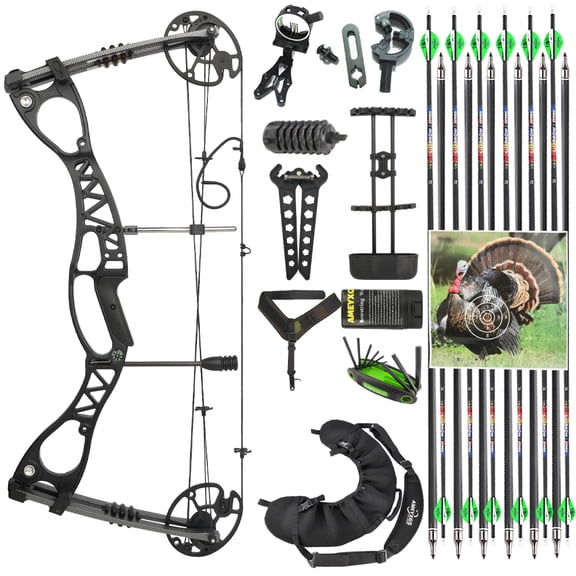 M126 Black Compound Bow 0-70 lb Adjustable