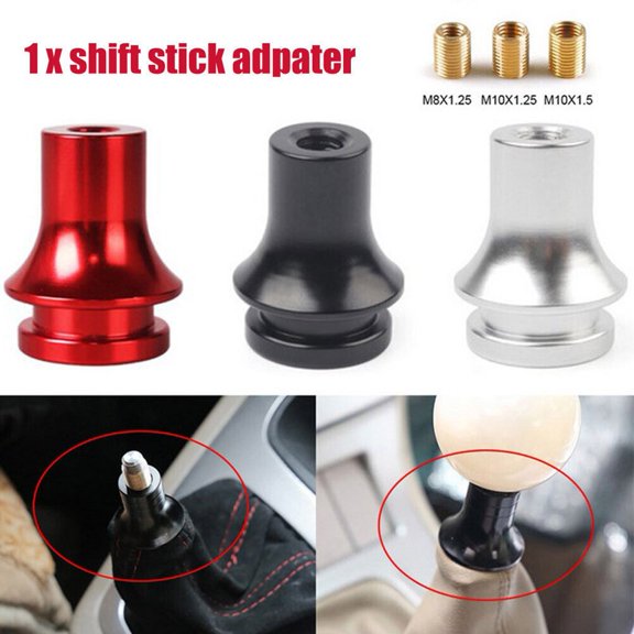 M12X1.25 Thread Shift Knob Boot Retainer Adapter Manual Gear Shifter Part Kit Black Fangkenuo