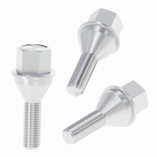 M12x1.25 28mm Shank OEM Spare Tire Wheel Lug Bolts, 3pcs 12mmx1.25